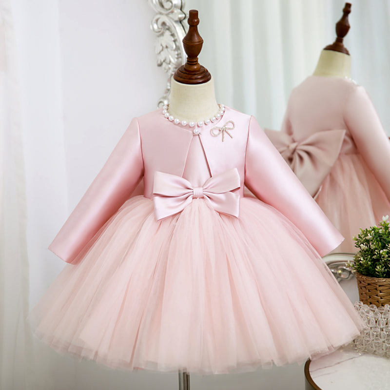 Bowknot Sequin Princess Dress for Girls – Formal Party & Wedding Dress