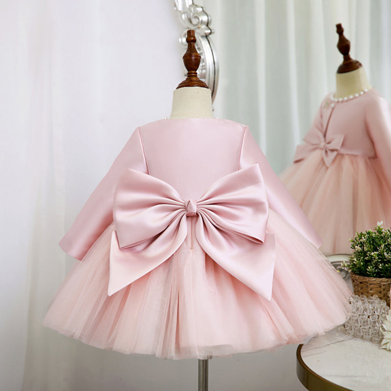 Bowknot Sequin Princess Dress for Girls – Formal Party & Wedding Dress