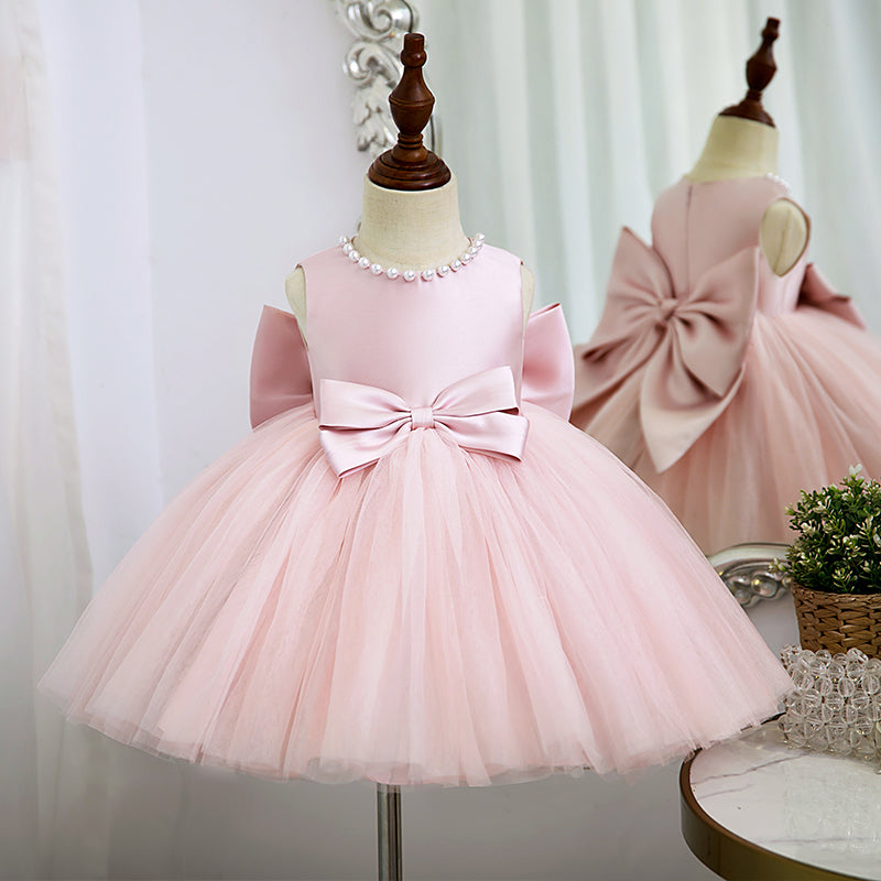 Bowknot Sequin Princess Dress for Girls – Formal Party & Wedding Dress
