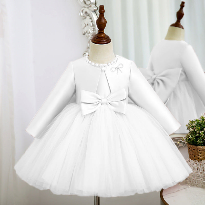 Bowknot Sequin Princess Dress for Girls – Formal Party & Wedding Dress
