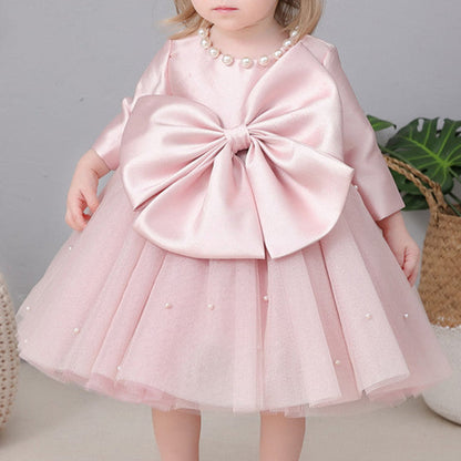 Cute Bow & Sequin Princess Dress for Girls – Party, Wedding, Formal