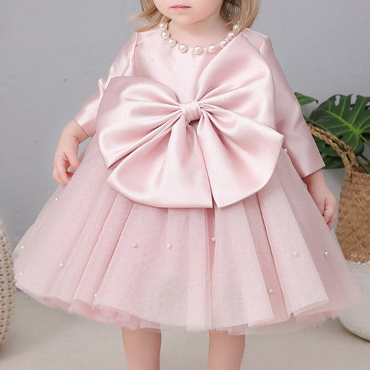 Cute Bow & Sequin Princess Dress for Girls – Party, Wedding, Formal