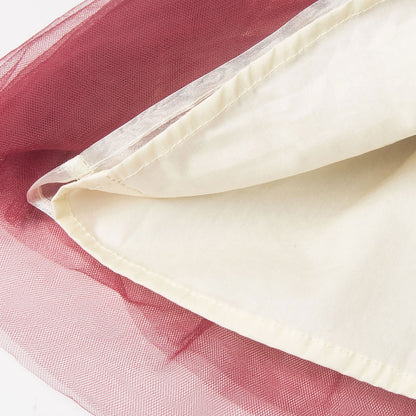 Burgundy Tulle Flower Girl Dress – Baby Birthday & Party Outfit | A-Line Tea Length