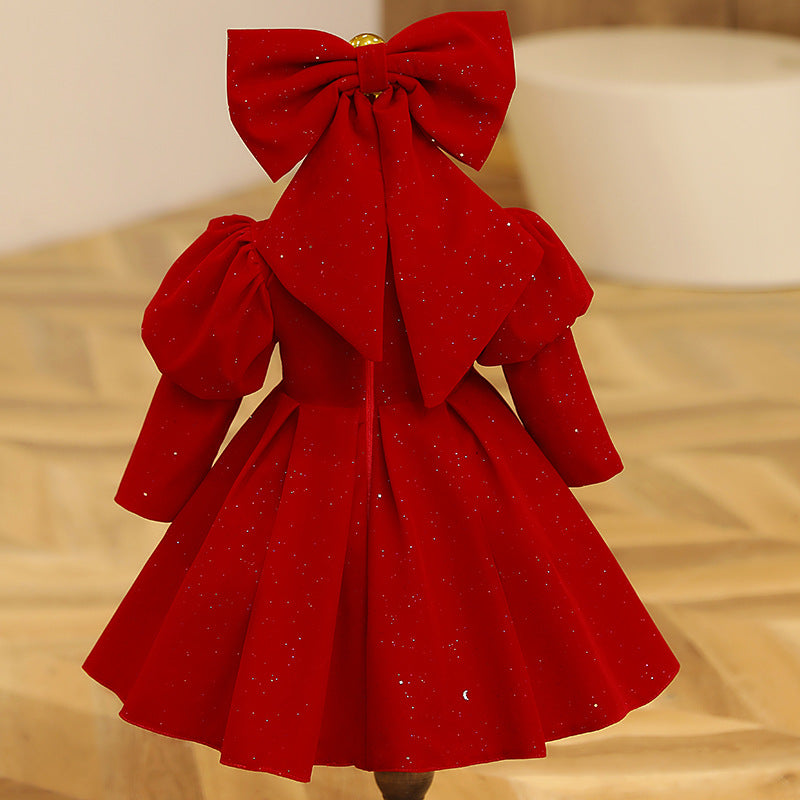 Red Butterfly Princess Dress for Girls – Christmas & Party Wear | 12 Months-12 Years