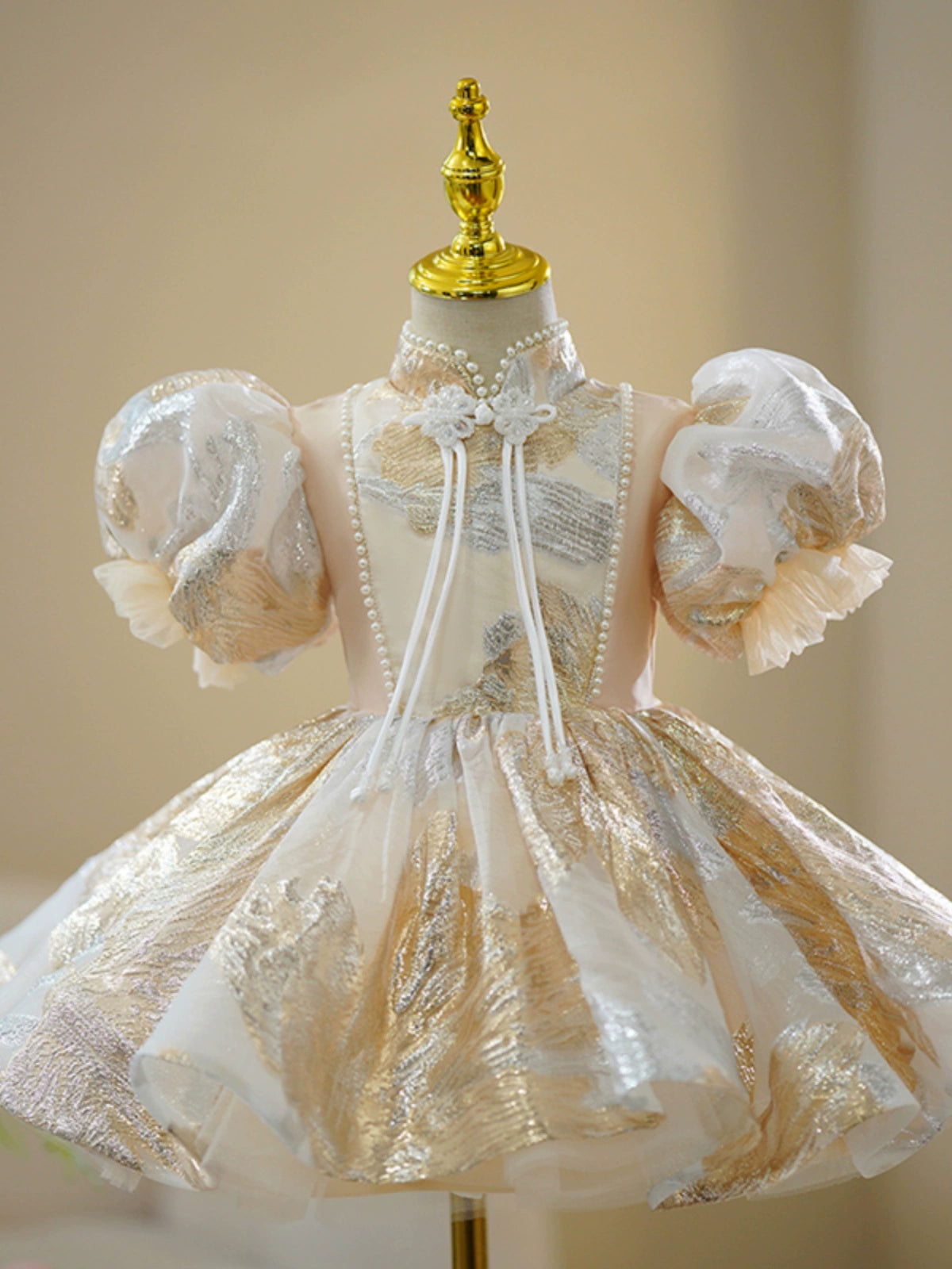 Champagne Sequin Flower Girl Ball Gown with Ruffles - Champagne / 11-12 Years (160cm) - Fleur Kids Champagne Sequin Flower Girl Ball Gown with Ruffles - Champagne / 11-12 Years (160cm) - Fleur Kids