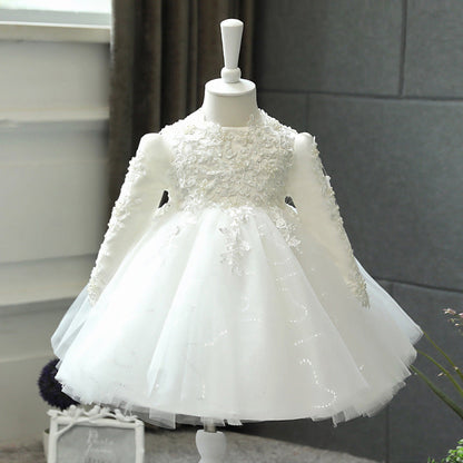 Cute A-Line Lace & Tulle Dress for Girls – Tea Length Princess Party Dress
