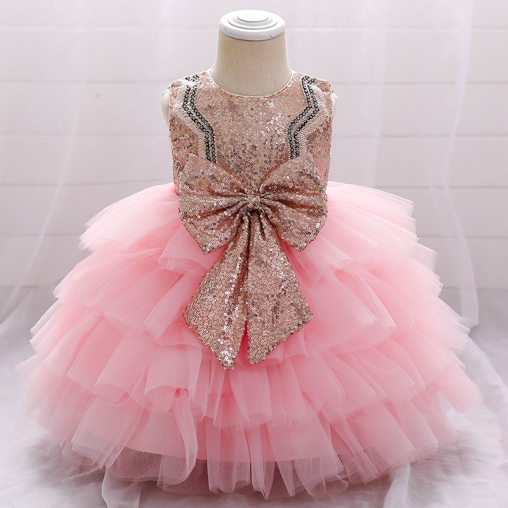 Toddler Princess Dress with Bow – Tulle A-line Birthday Party Dress