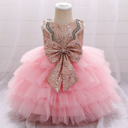 Toddler Princess Dress with Bow – Tulle A-line Birthday Party Dress