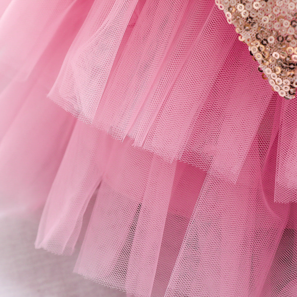 Toddler Princess Dress with Bow – Tulle A-line Birthday Party Dress