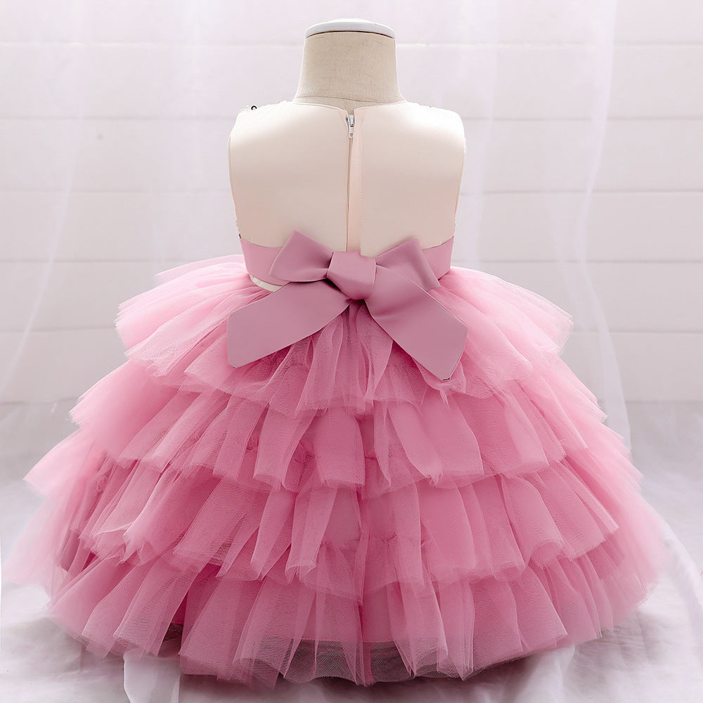 Toddler Princess Dress with Bow – Tulle A-line Birthday Party Dress