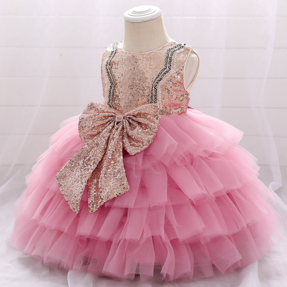 Toddler Princess Dress with Bow – Tulle A-line Birthday Party Dress