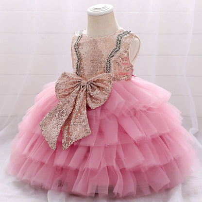 Toddler Princess Dress with Bow – Tulle A-line Birthday Party Dress