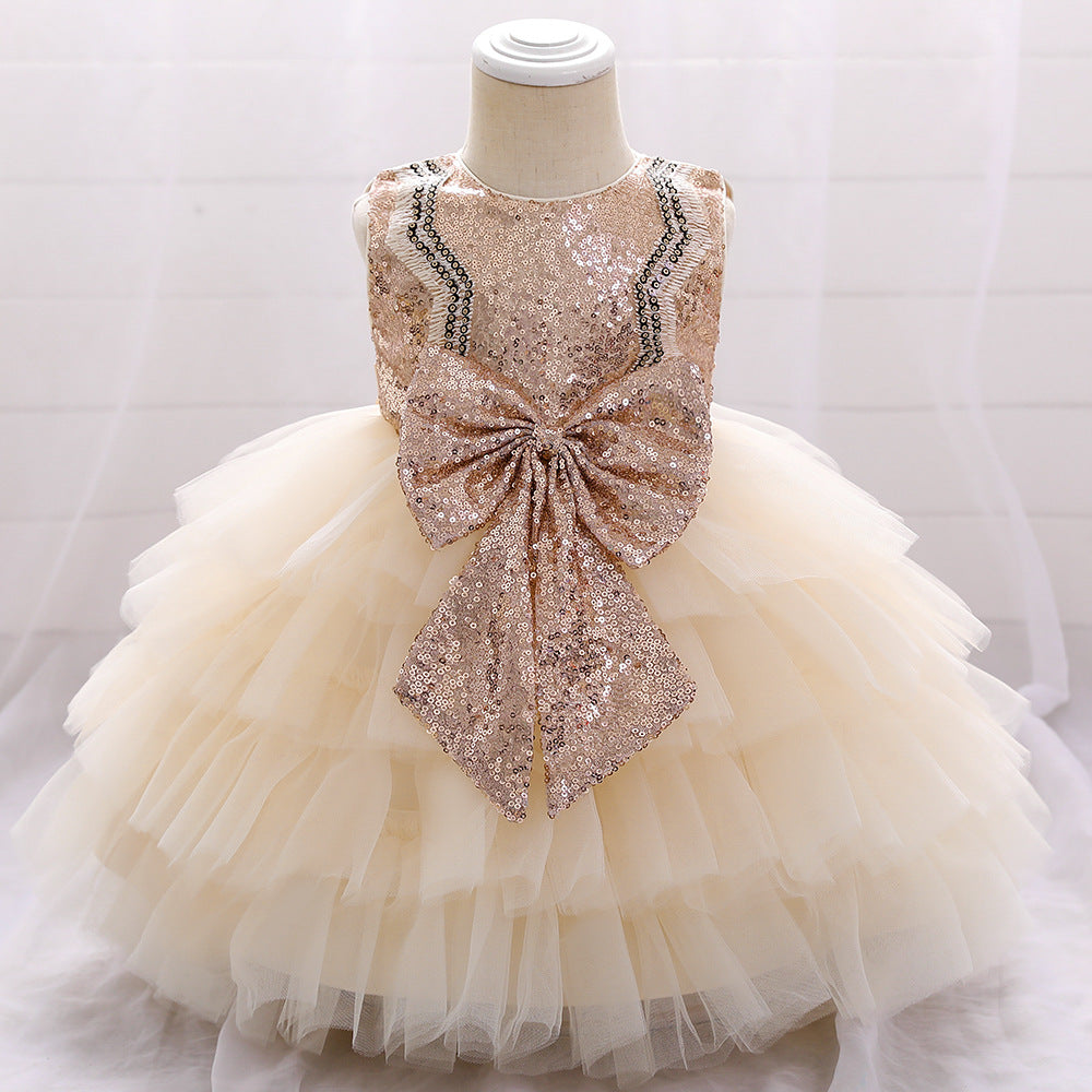 Toddler Princess Dress with Bow – Tulle A-line Birthday Party Dress