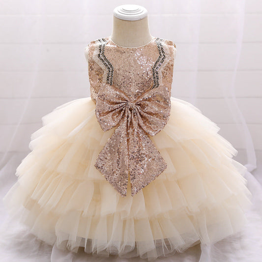 Toddler Princess Dress with Bow – Tulle A-line Birthday Party Dress