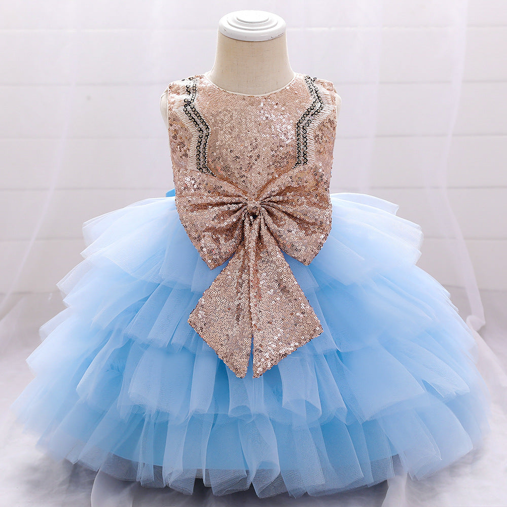 Toddler Princess Dress with Bow – Tulle A-line Birthday Party Dress