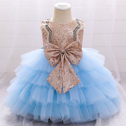 Toddler Princess Dress with Bow – Tulle A-line Birthday Party Dress