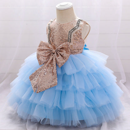 Toddler Princess Dress with Bow – Tulle A-line Birthday Party Dress