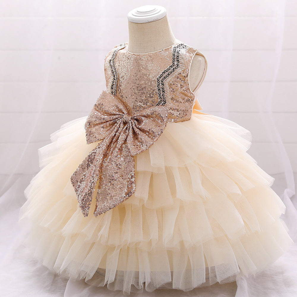 Toddler Princess Dress with Bow – Tulle A-line Birthday Party Dress