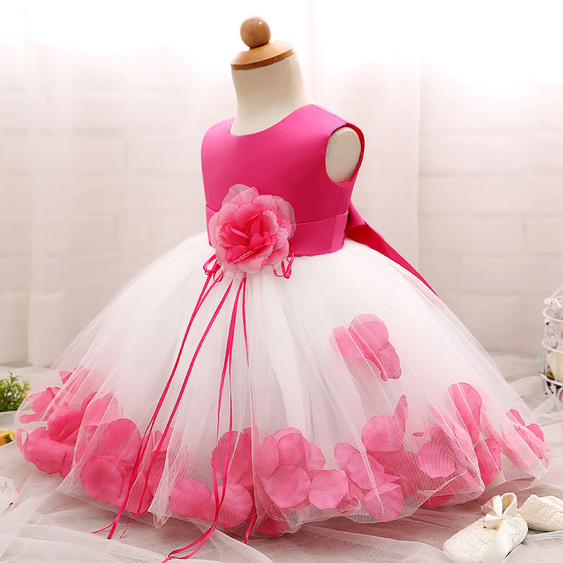 Cute A-line Princess Dress for Girls with Floral Embellishments | Party & Flower Girl Outfit