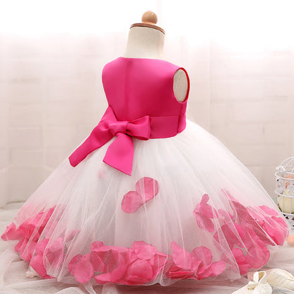 Cute A-line Princess Dress for Girls with Floral Embellishments | Party & Flower Girl Outfit