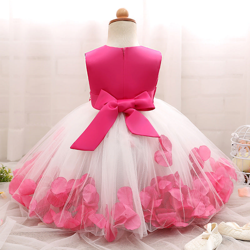Cute A-line Princess Dress for Girls with Floral Embellishments | Party & Flower Girl Outfit