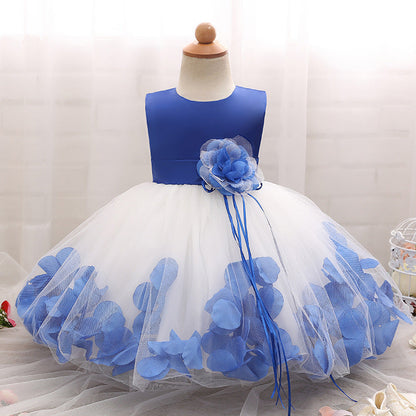 Cute A-line Princess Dress for Girls with Floral Embellishments | Party & Flower Girl Outfit