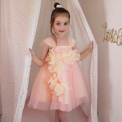 Cute Green Flower Girl Dress for Kids – Fluffy Tulle Princess Gown