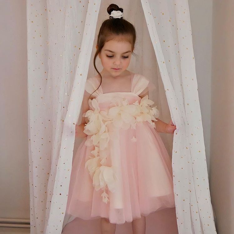 Cute Green Flower Girl Dress for Kids – Fluffy Tulle Princess Gown