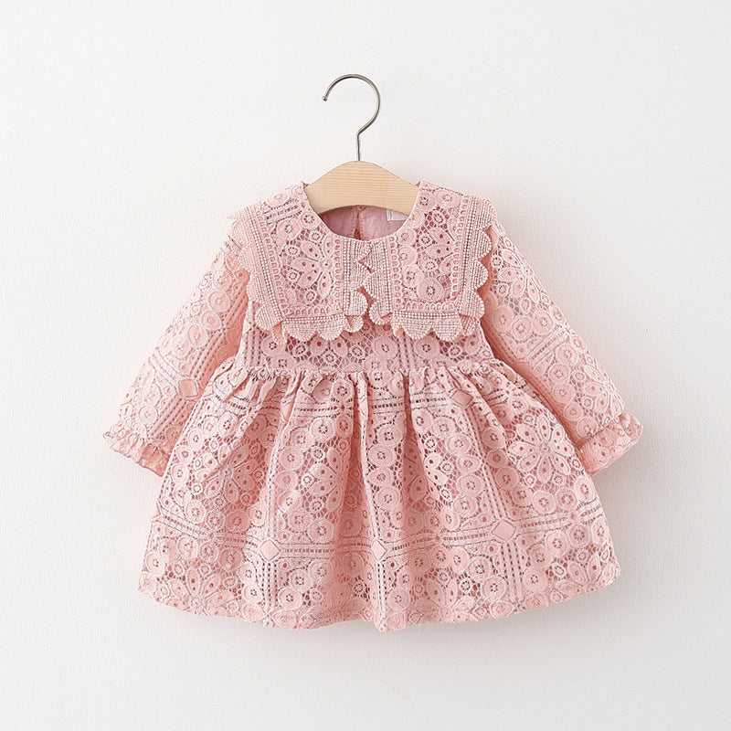 Cute A-Line Lace Party Dress for Baby & Toddler Girls | Autumn Tea Length Christmas Outfit