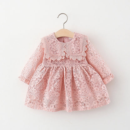 Cute A-Line Lace Party Dress for Baby & Toddler Girls | Autumn Tea Length Christmas Outfit