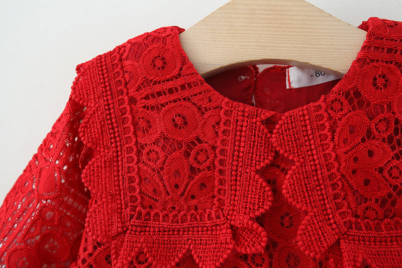 Cute A-Line Lace Party Dress for Baby & Toddler Girls | Autumn Tea Length Christmas Outfit