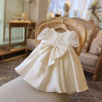Cute Lace Bowknot Dress for Girls – A-Line Knee Length Party Outfit