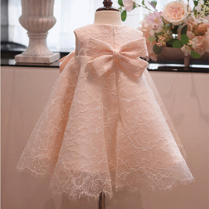 Charming Pink A-Line Lace Dress for Girls – Flower Girl, Party & Formal