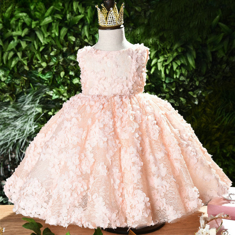 Cute Pink A-line Flower Girl Dress for Party, Wedding & Festival Events