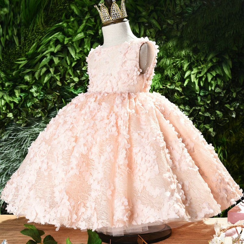 Cute Pink A-line Flower Girl Dress for Party, Wedding & Festival Events