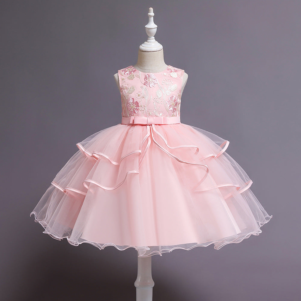 Embroidered Tulle Princess Dress – A-Line Girl's Party Dress (2-10 Years)