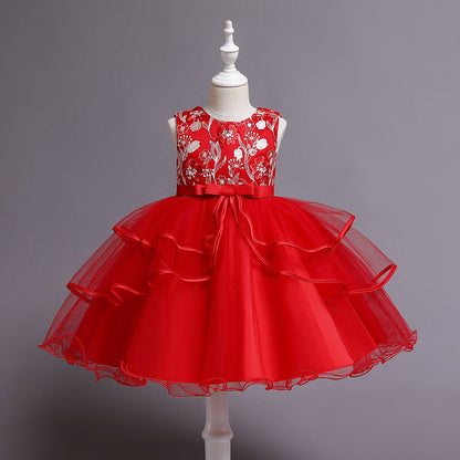 Embroidered Tulle Princess Dress – A-Line Girl's Party Dress (2-10 Years)