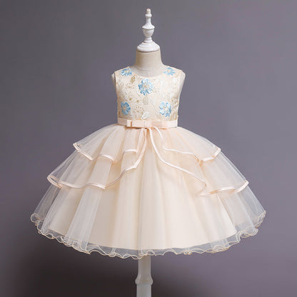 Embroidered Tulle Princess Dress – A-Line Girl's Party Dress (2-10 Years)