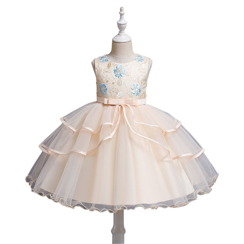 Embroidered Tulle Princess Dress – A-Line Girl's Party Dress (2-10 Years)