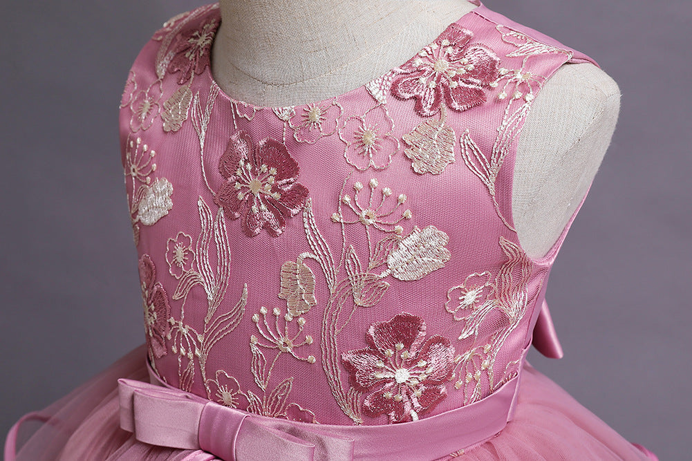 Embroidered Tulle Princess Dress – A-Line Girl's Party Dress (2-10 Years)
