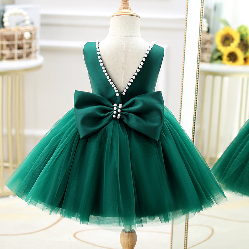 Emerald Green A-Line Princess Dress for Girls - Party, Wedding & Formal Wear