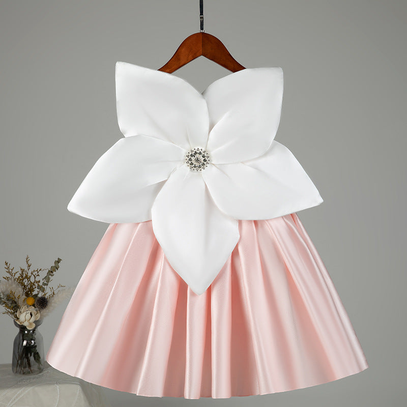 Flower Bow Princess Dress for Girls – Cute A-Line Party & Wedding Outfit