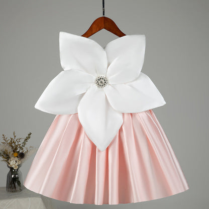 Flower Bow Princess Dress for Girls – Cute A-Line Party & Wedding Outfit