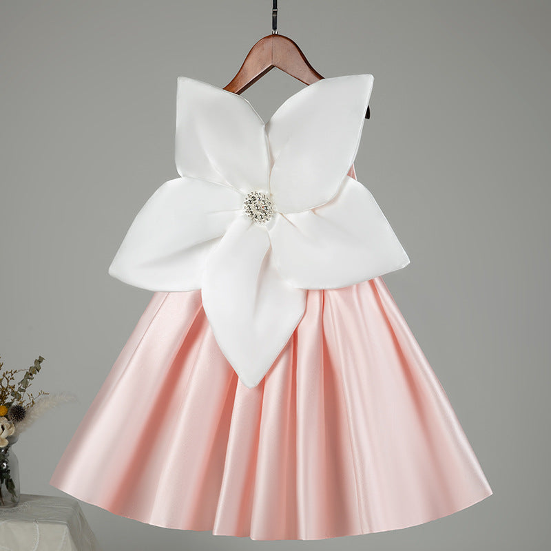 Flower Bow Princess Dress for Girls – Cute A-Line Party & Wedding Outfit