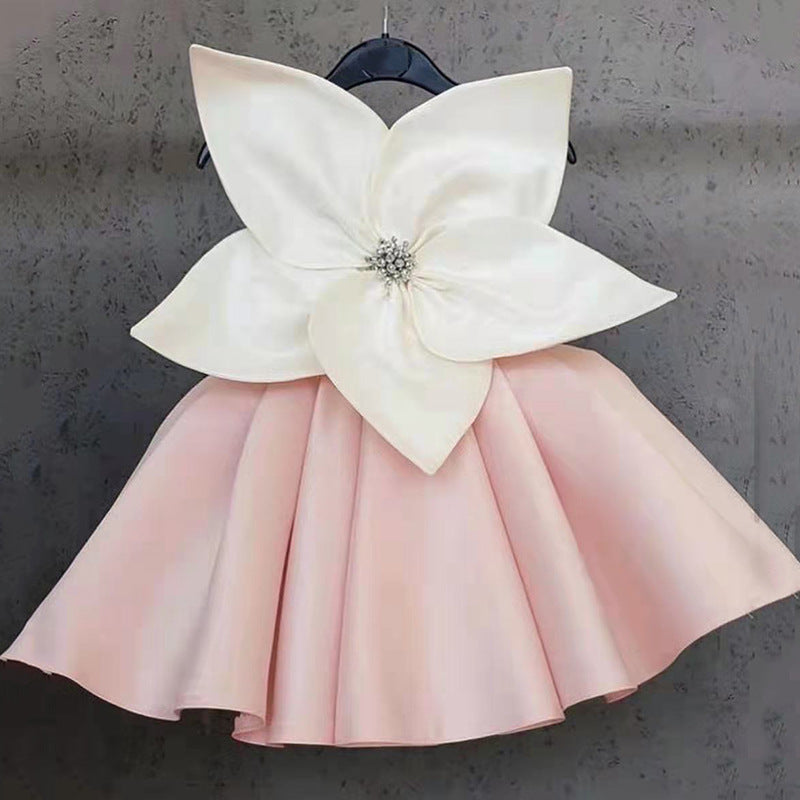 Flower Bow Princess Dress for Girls – Cute A-Line Party & Wedding Outfit