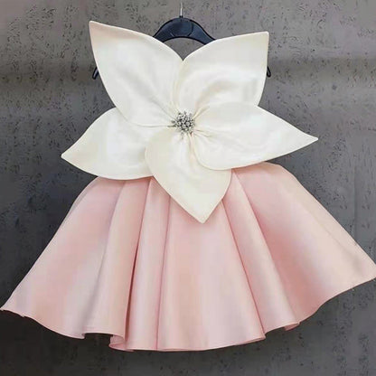 Flower Bow Princess Dress for Girls – Cute A-Line Party & Wedding Outfit