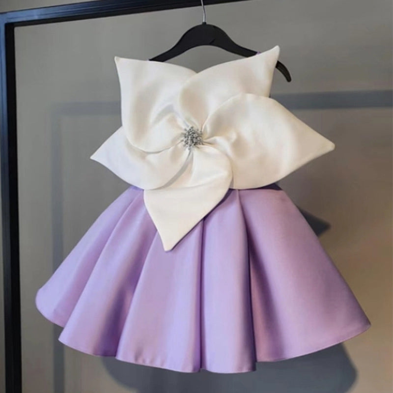Flower Bow Princess Dress for Girls – Cute A-Line Party & Wedding Outfit