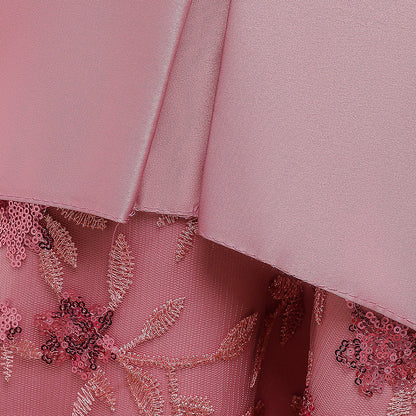 Fluffy Embroidered High-Low Flower Girl Dress for Parties & Weddings | Age 2-8