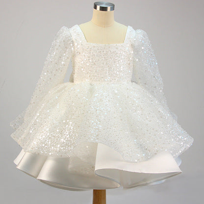 Cute A-Line Sequin Princess Dress for Girls - Party, Wedding & Formal