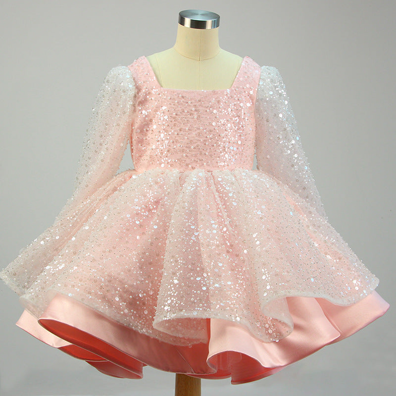 Cute A-Line Sequin Princess Dress for Girls - Party, Wedding & Formal